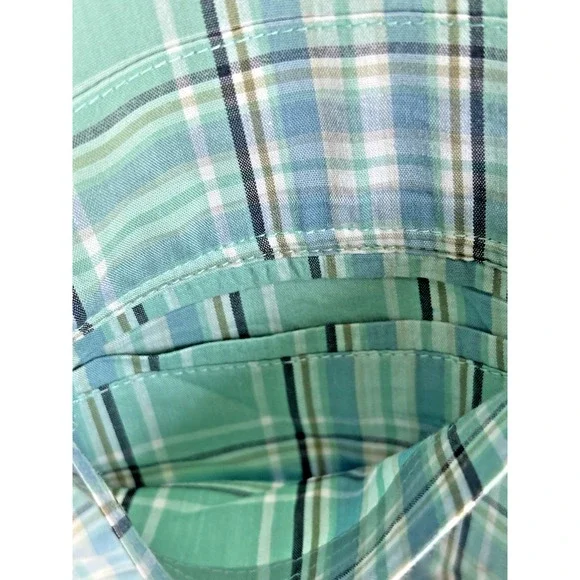 SCOTTeVEST XXXL Docksider Green Plaid Button Up Short Sleeve Shirt - Picture 3 of 11